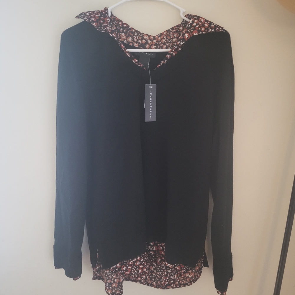 Investments Sweater Top Size L NWT